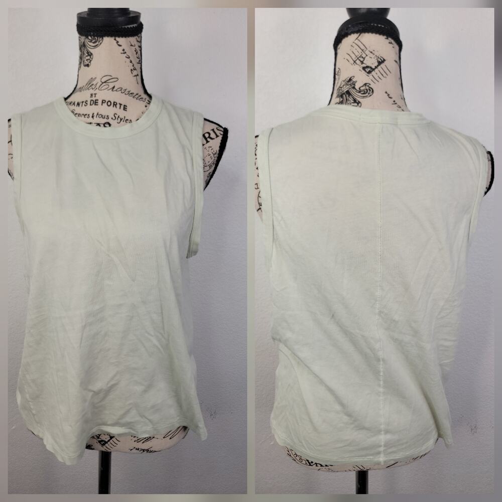 Rag & Bone Muscle Tank Top Womens Sz L Crewneck Cami Layaring Green